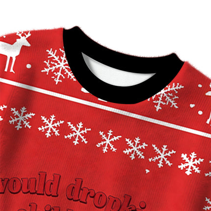 Uglysweatershops I Would Dropkcik A Child Red Christmas Ugly Sweater