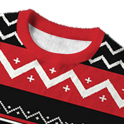 Uglysweatershops Happy Human Holiday Fuzzy Christmas Ugly Sweatshirt