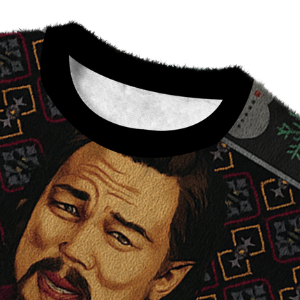 Uglysweatershops Laughing Man Fuzzy Christmas Ugly Sweatshirt