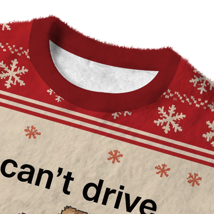 Uglysweatershops I Can't Drive Funny Hamster Meme Fuzzy Christmas Ugly Sweatshirt