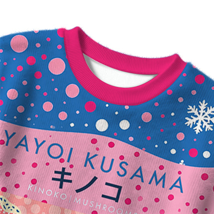 Uglysweatershops Art Pink Mushroom Vintage Christmas Ugly Sweater