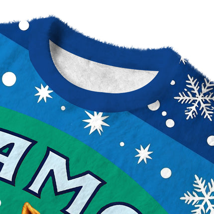 Uglysweatershops Retro Tobacco Smoking Fuzzy Christmas Ugly Sweatshirt