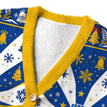 Uglysweatershops Vintage Light Fuzzy Ugly Cardigan Sweatshirt