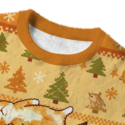 Uglysweatershops Silly Sleepy Cat Meme Fuzzy Christmas Ugly Sweatshirt