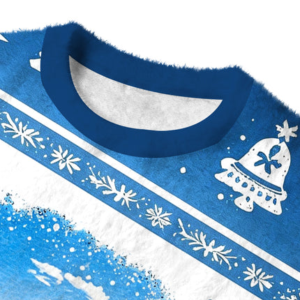 Uglysweatershops Beach Surf Fuzzy Christmas Ugly Sweatshirt