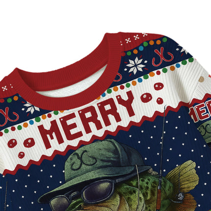 Uglysweatershops Merry Fishmas Kids Ugly Sweater