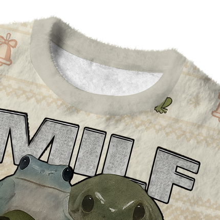 Uglysweatershops Man I Love Frogs Fuzzy Christmas Ugly Sweatshirt