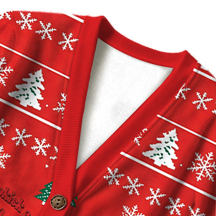 Uglysweatershops I Would Dropkcik A Child Red Ugly Cardigan Sweater