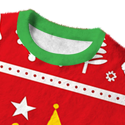 Uglysweatershops As Santa Fuzzy Christmas Ugly Sweatshirt