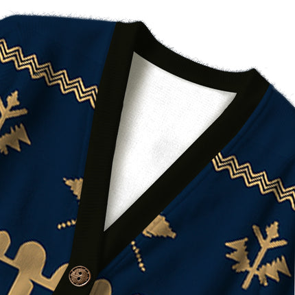 Uglysweatershops Brown Lite Ugly Cardigan Sweater