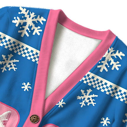 Uglysweatershops Drowsy Meme Cat Ugly Cardigan Sweater