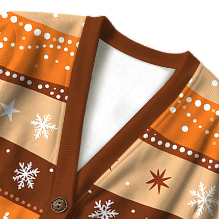 Uglysweatershops Dotted Art Flower Ugly Cardigan Sweater