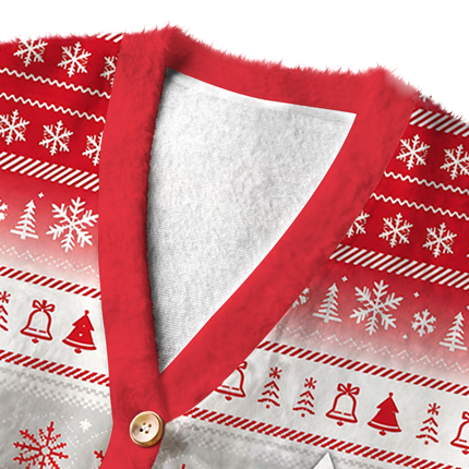 Uglysweatershops Montain Light Fuzzy Ugly Cardigan Sweatshirt