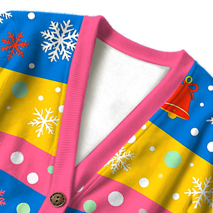Uglysweatershops Psychedelic Mushrooms Ugly Cardigan Sweater