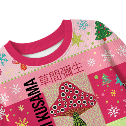 Uglysweatershops Pink Mushroom Kids Ugly Sweater
