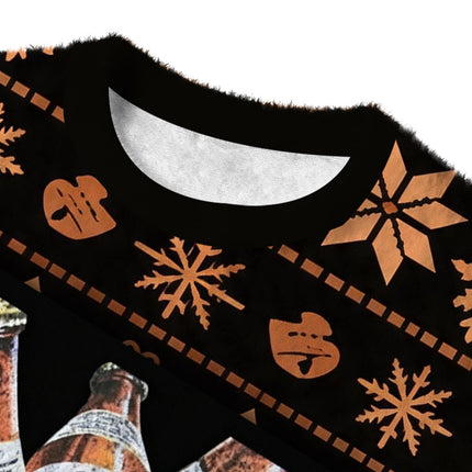 Uglysweatershops Brew Strikes Again Bowling Fuzzy Christmas Ugly Sweatshirt