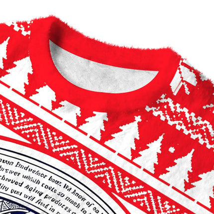 Uglysweatershops Retro Ornate Beer Fuzzy Christmas Ugly Sweatshirt