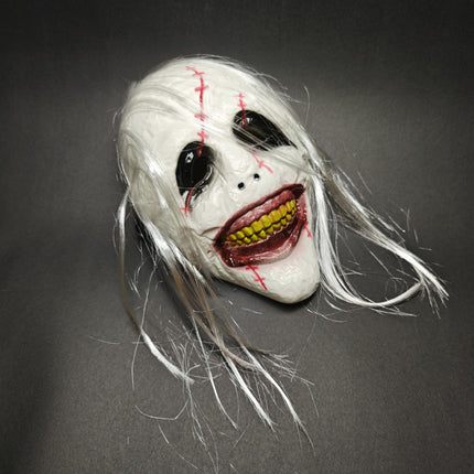 Uglysweatershops Horror Bloody Scar White Hair Clown Mask
