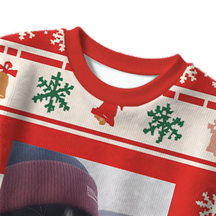 Uglysweatershops Red Smoking Cat Meme Christmas Ugly Sweater
