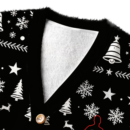 Uglysweatershops CR7 Meme Fuzzy Ugly Cardigan Sweatshirt