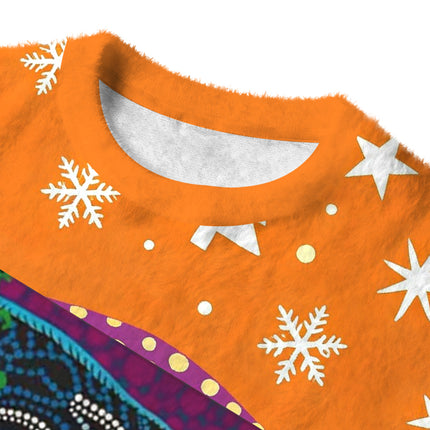 Uglysweatershops Tropical Fish Fuzzy Christmas Ugly Sweatshirt