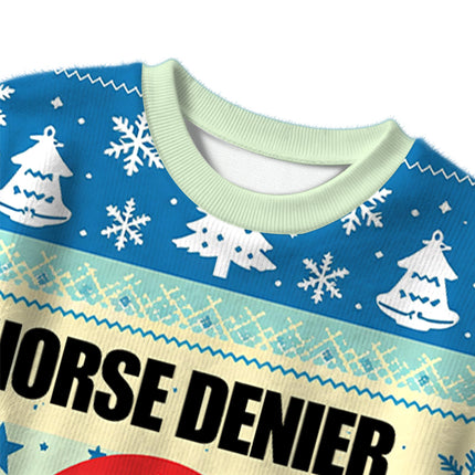 Uglysweatershops Horse Denier Funny Horses Christmas Ugly Sweater