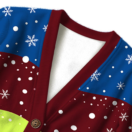 Uglysweatershops Dotted Eyes Ugly Cardigan Sweater