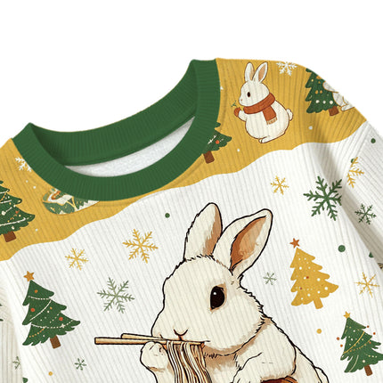 Uglysweatershops Bunny:One More Bowl Kids Ugly Sweater