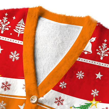 Uglysweatershops As Santa Fuzzy Ugly Cardigan Sweatshirt