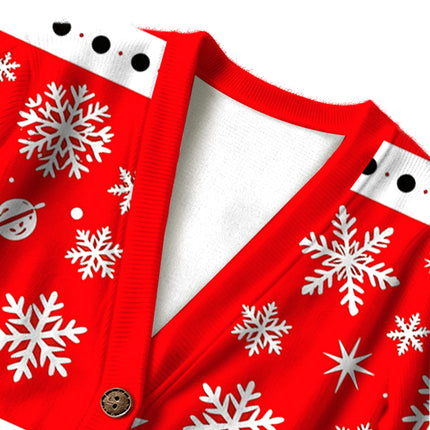 Uglysweatershops Retro Red Cigarettes Ugly Cardigan Sweater