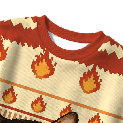 Uglysweatershops Funny Smoking Cat Christmas Ugly Sweater