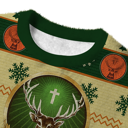 Uglysweatershops Yellow Beer Fuzzy Christmas Ugly Sweatshirt
