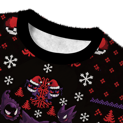 Uglysweatershops Ghost Funny Fuzzy Christmas Ugly Sweatshirt