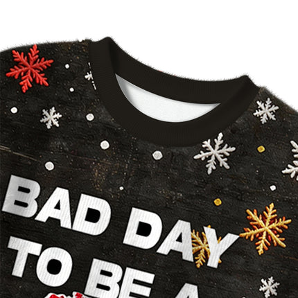 Uglysweatershops Bad Day to be Cigarette Pack Christmas Ugly Sweater