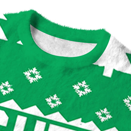 Uglysweatershops Naughty Holiday Fuzzy Christmas Ugly Sweatshirt