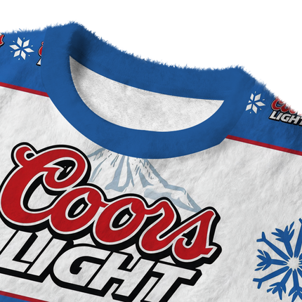 Uglysweatershops Blue Light Fuzzy Christmas Ugly Sweatshirt