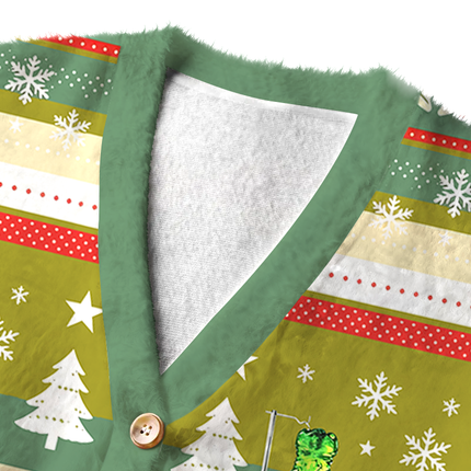 Uglysweatershops In case of accident Fuzzy Ugly Cardigan Sweatshirt