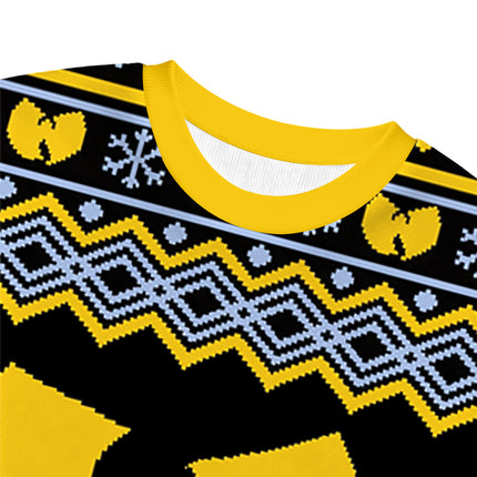 Uglysweatershops Snowflakes Yellow Black Christmas Ugly Sweatshirt