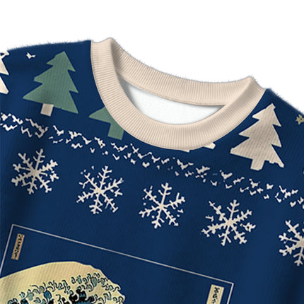 Uglysweatershops Capybara Surfing Christmas Ugly Sweater