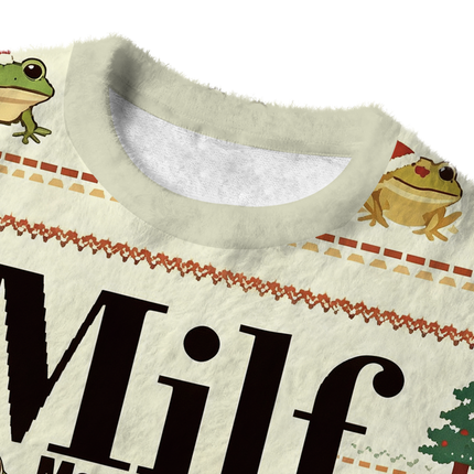 Uglysweatershops Man I Love Frogs Meme Fuzzy Christmas Ugly Sweatshirt