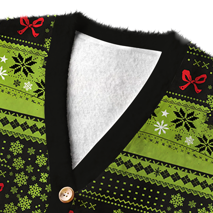 Uglysweatershops Who Stole Fuzzy Ugly Cardigan Sweatshirt