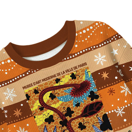 Uglysweatershops Dotted Art Flower Kids Ugly Sweater