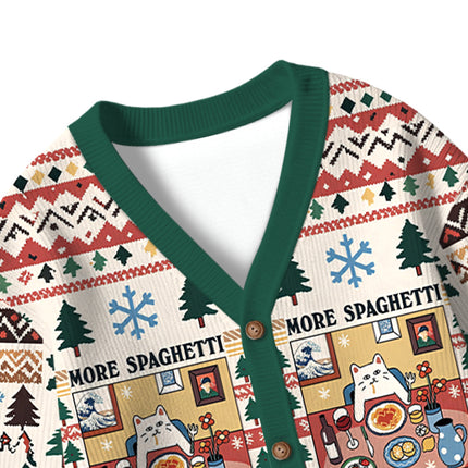 Uglysweatershops More Spaghetti Less Upsetti Kids Ugly Cardigan Sweater