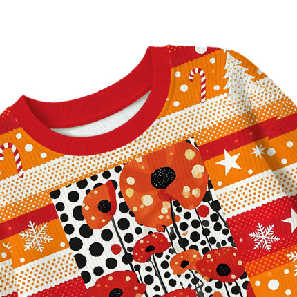 Uglysweatershops Art Flower Vintage Kids Ugly Sweater