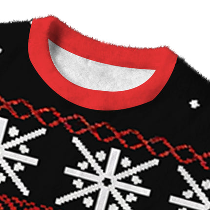 Uglysweatershops Define Naughty Fuzzy Christmas Ugly Sweatshirt