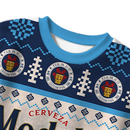 Uglysweatershops Retro Cerveza Winter Scene Christmas Ugly Sweater