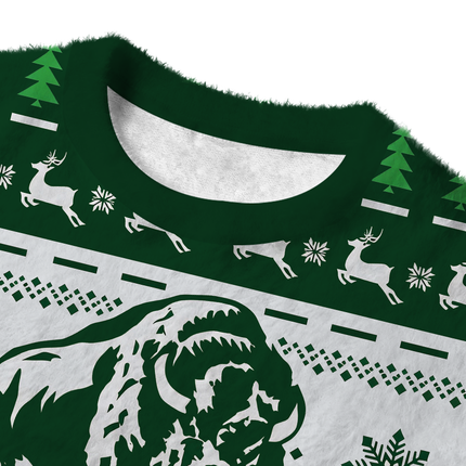 Uglysweatershops Trace Vintage Fuzzy Christmas Ugly Sweatshirt