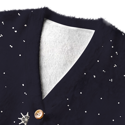 Uglysweatershops Light Up House Fuzzy Ugly Cardigan Sweatshirt