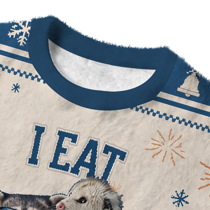 Uglysweatershops I Eat Drywall Fuzzy Christmas Ugly Sweatshirt