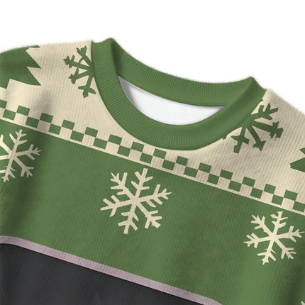 Uglysweatershops Green Psychedelic Cat Christmas Ugly Sweater